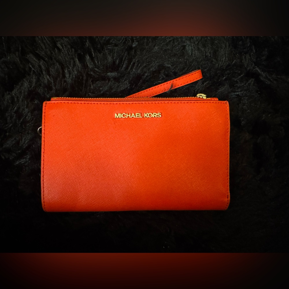 Michael Kors Vibrant Orange Wristlet